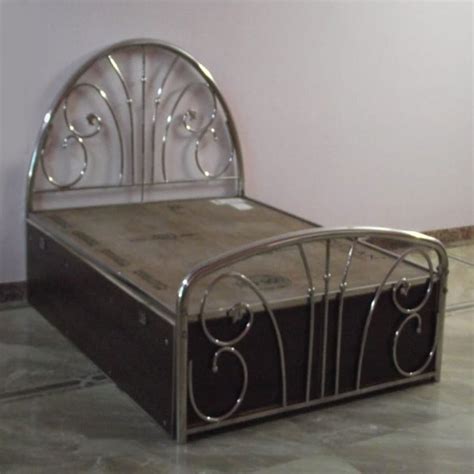 steel double bed with box price|double bed with storage box.